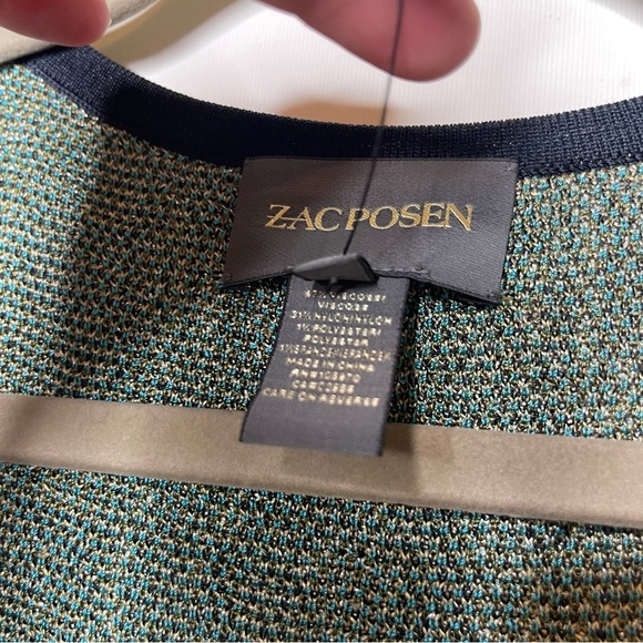 ZAC POSEN Patterned Scoop Neck crochet sleeveless tank sz M - Picture 9 of 9